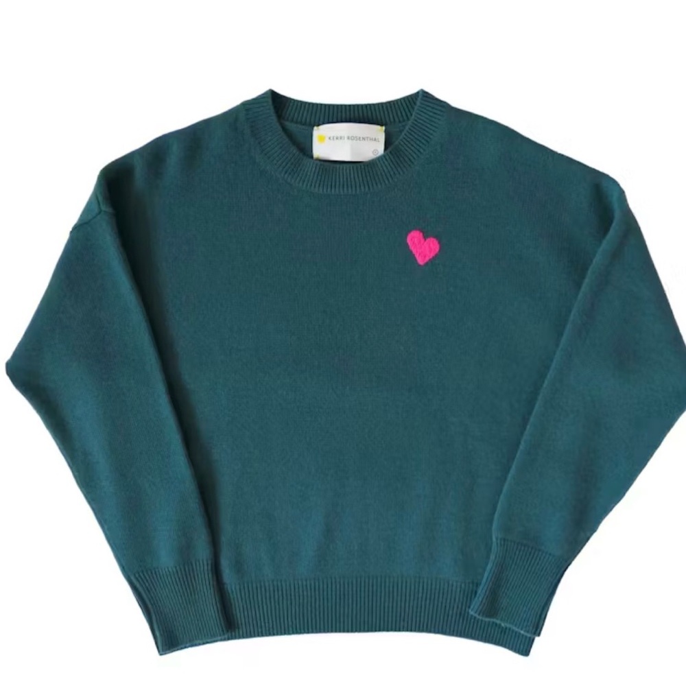 Kerri Rosenthal Cashmere Sweater with With Pink Heart